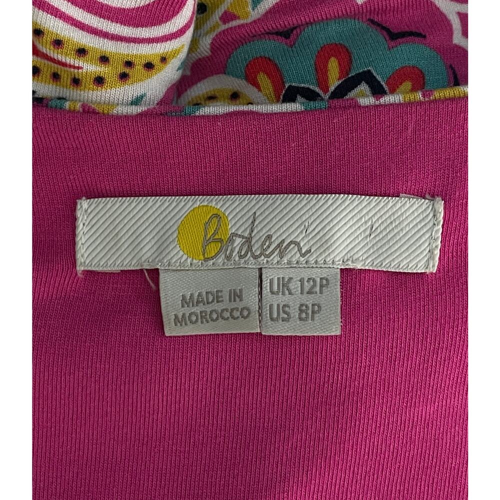Boden Evangeline Jersey Faux Wrap Dress Pink Paisley Stretch Colorful 8 Petite - Picture 10 of 12